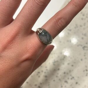 Moss agate ring
